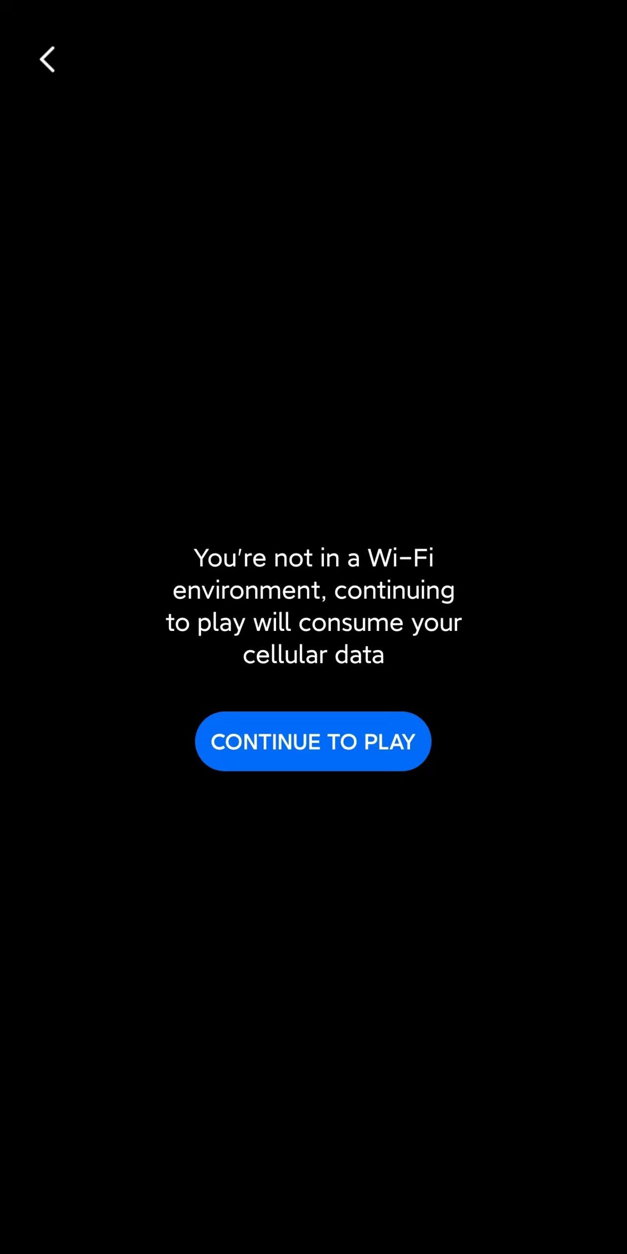 Notification that you are not in a WiFi environment when watching a video scaled