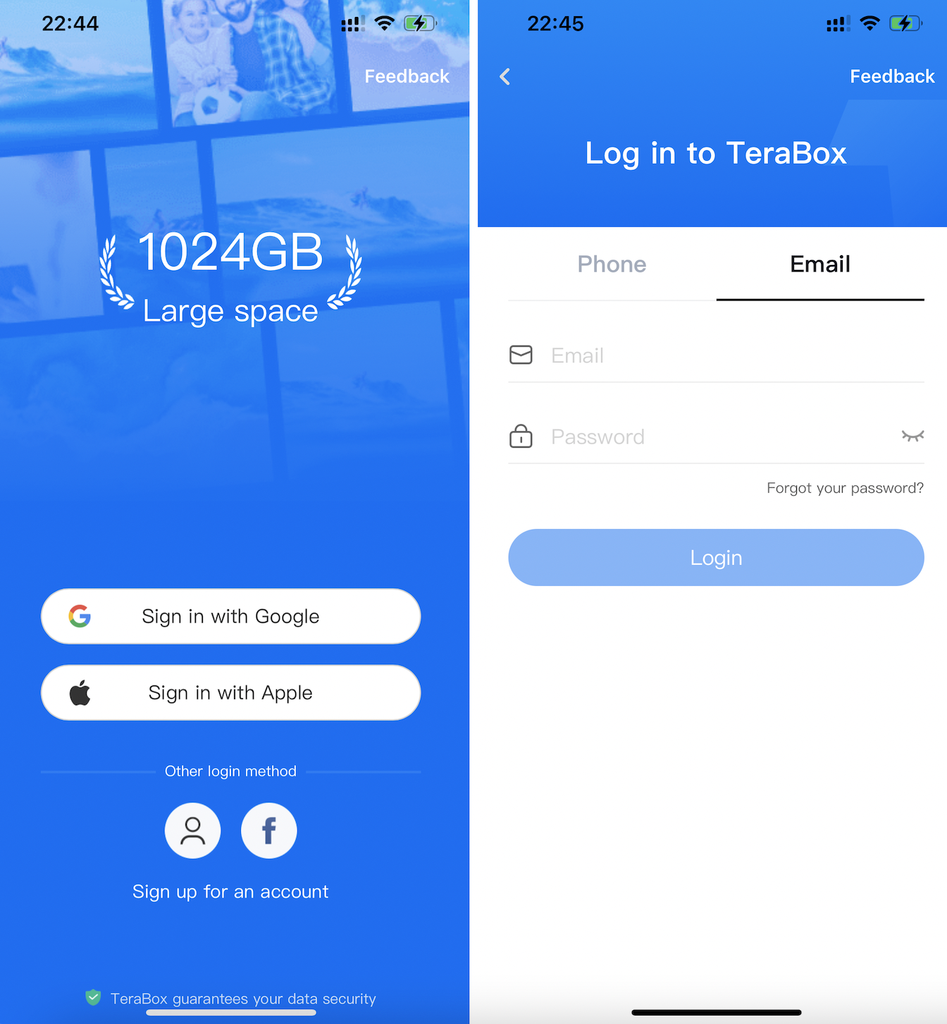 TeraBox login page2