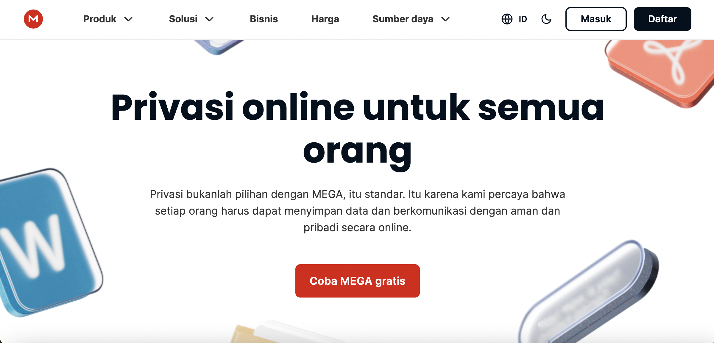 Penyimpanan cloud gratis - Mega