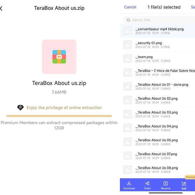 How to unzip files on Android with TeraBox 5