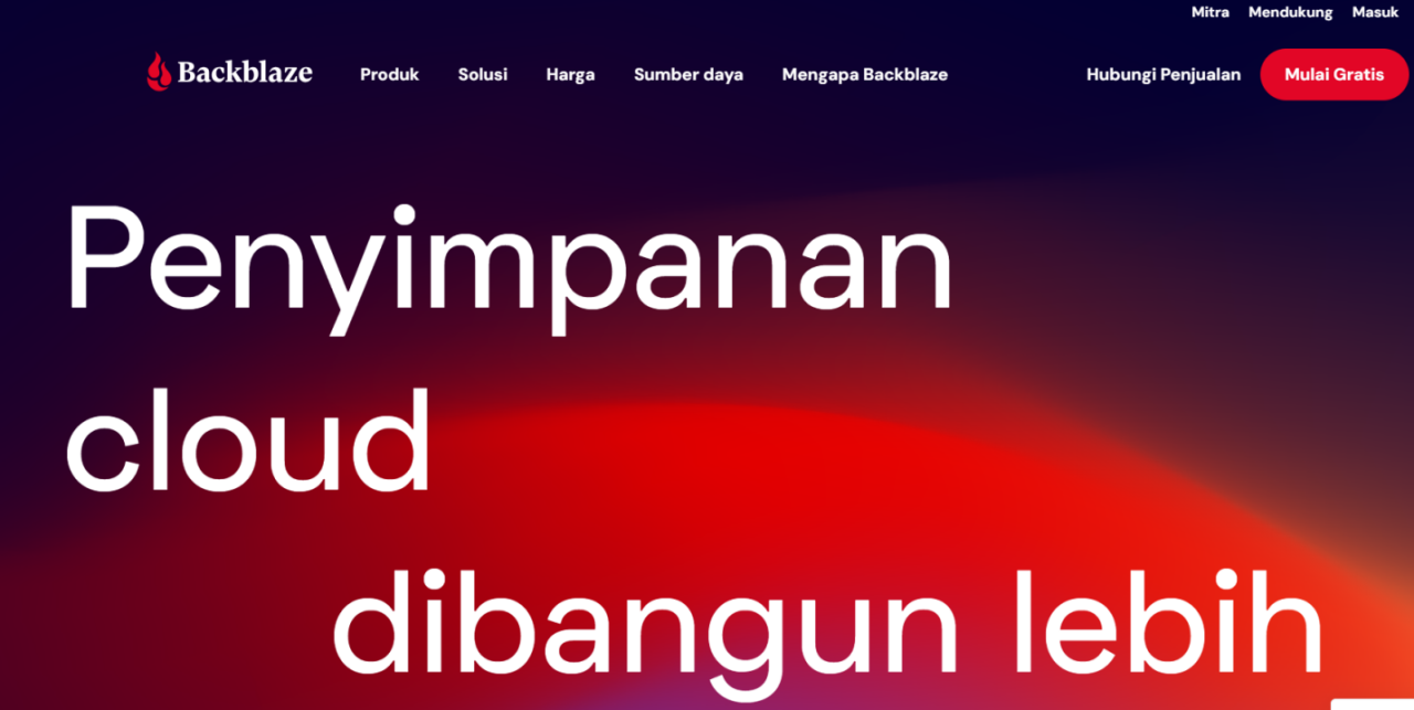 Penyimpanan Cloud Gratis - Backblaze