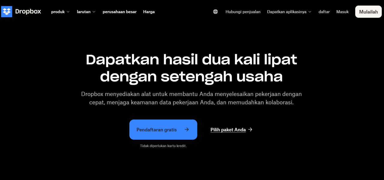 Penyimpanan Cloud Gratis - Dropbox Backup