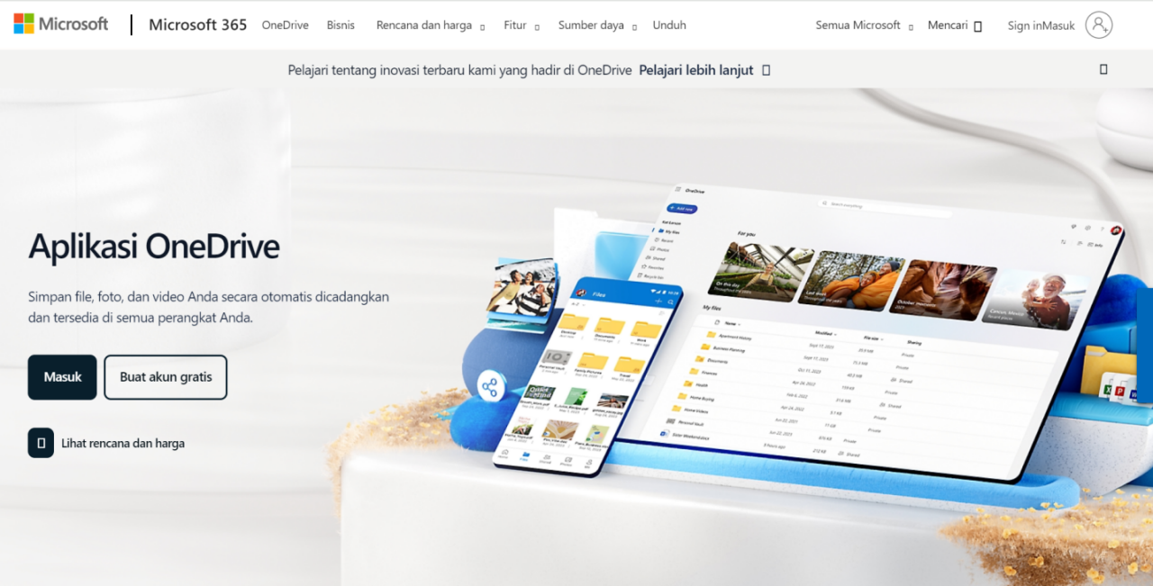 Penyimpanan Cloud Gratis - Microsoft OneDrive