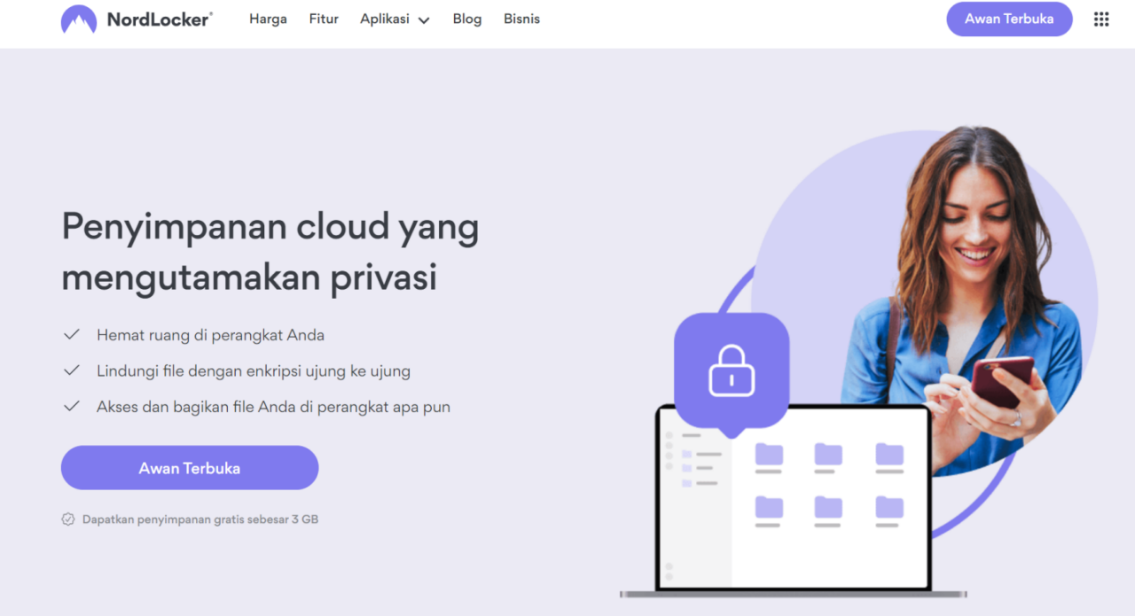 Penyimpanan Cloud Gratis - NordLocker