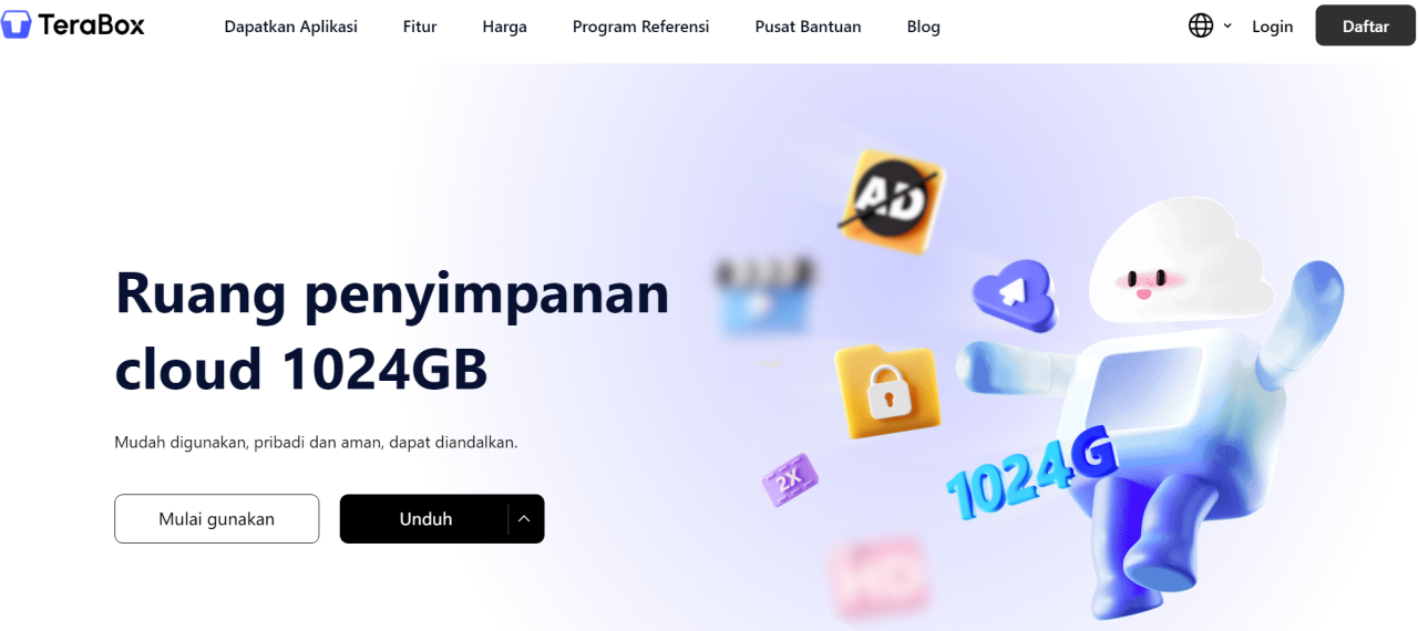 Penyimpanan Cloud Gratis - TeraBox