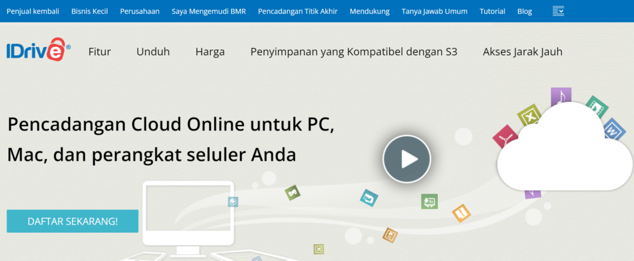 Penyimpanan Cloud Gratis - iDrive