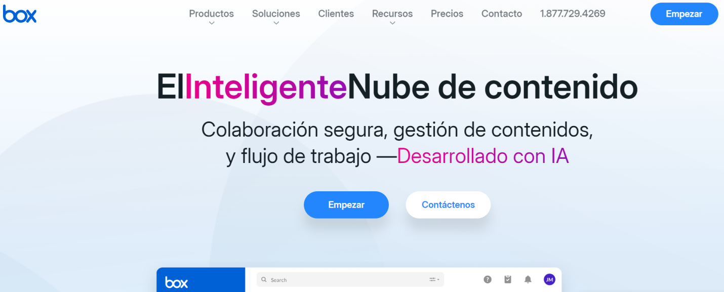 almacenamiento en la nube gratis - Box