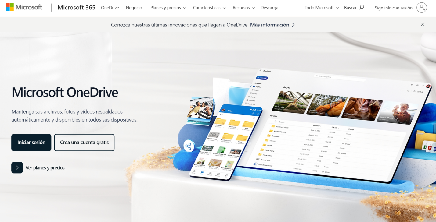 almacenamiento en la nube gratis - Microsoft OneDrive