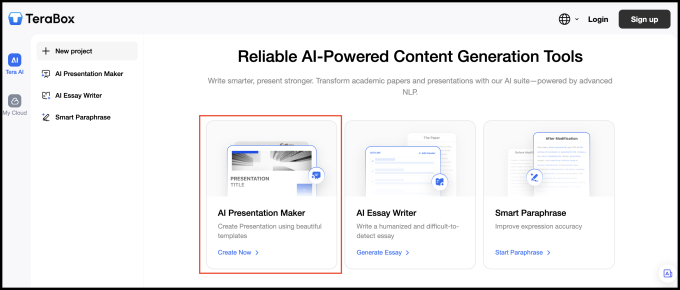 01 Tera AI Presentation Maker